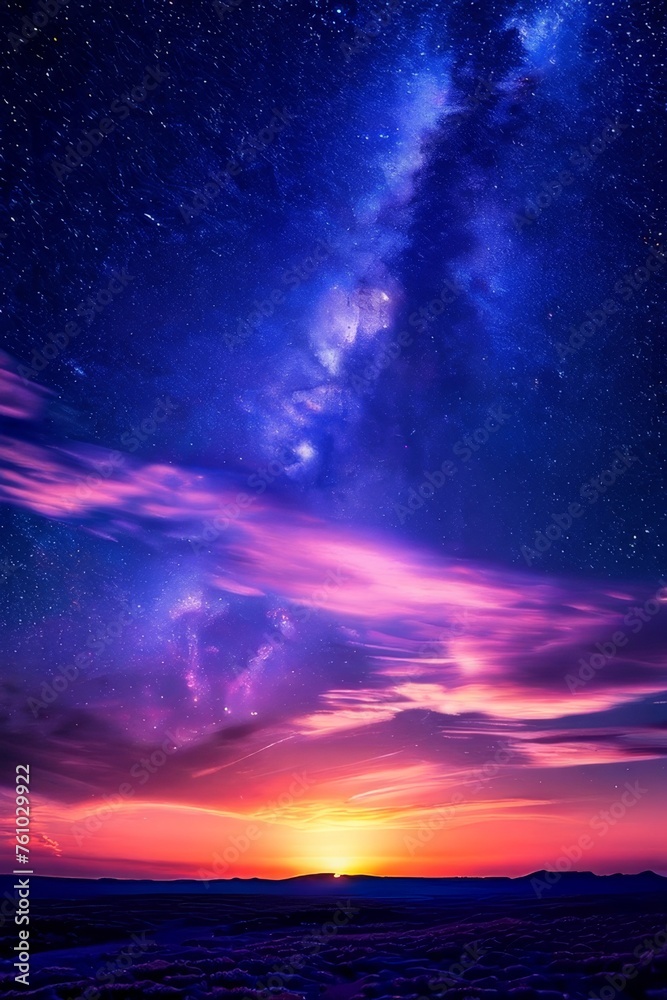 Fototapeta premium colorful Milky Way Beautiful mountain Starry sky with Milky Way Space