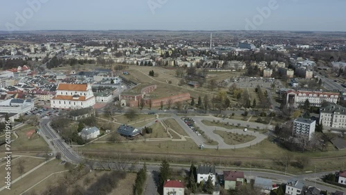 Beautiful Panorama Fortress Old Town Zamosc Aerial View Poland photo