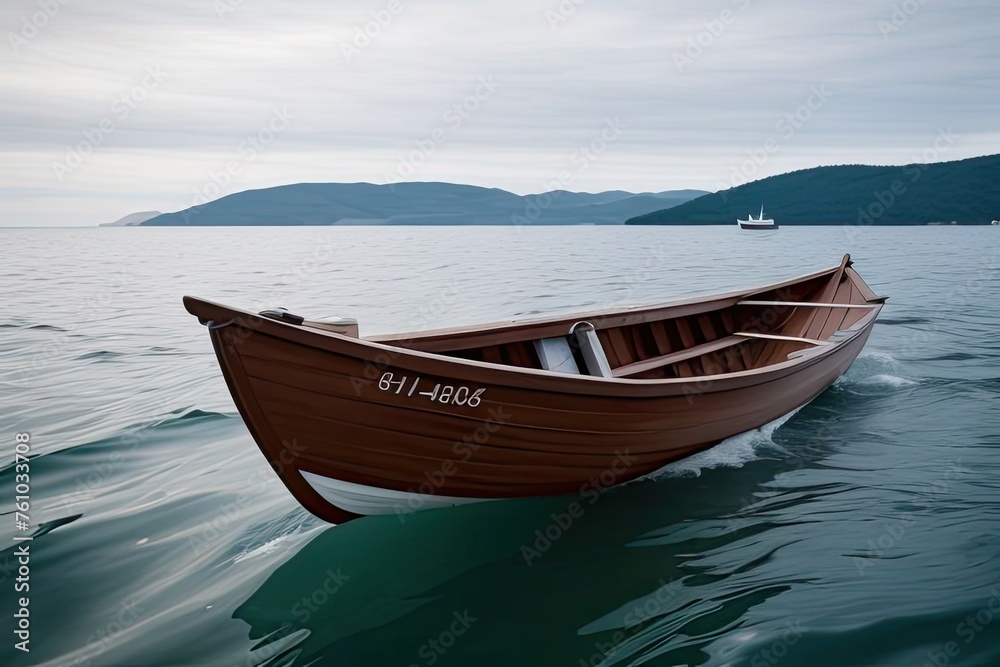 Naklejka premium boat on the sea