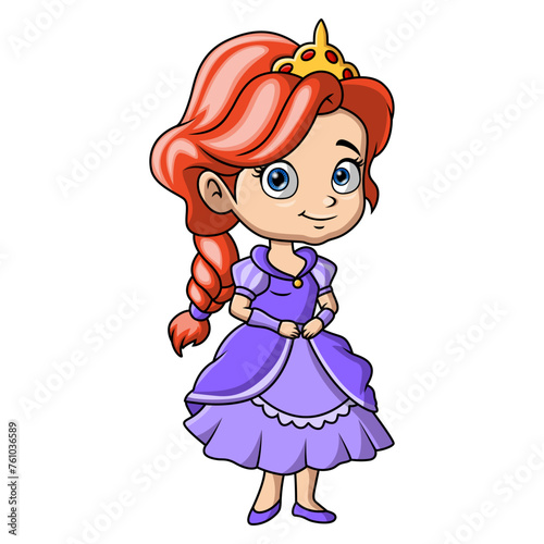 Cute happy princess cartoon smile