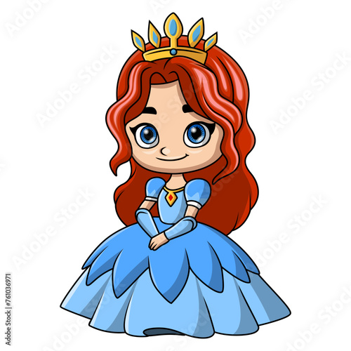 Cute happy princess cartoon smile