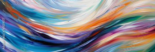 abstract waves of color in an oil painting  generative AI