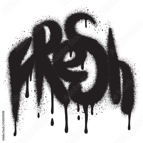 Spray Painted Graffiti fresh Word Sprayed isolated with a white background. Vector illustration.