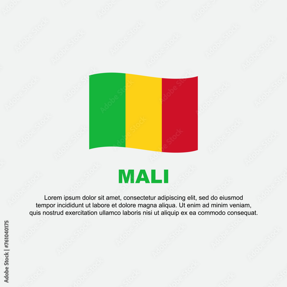 Obraz premium Mali Flag Background Design Template. Mali Independence Day Banner Social Media Post. Mali Background