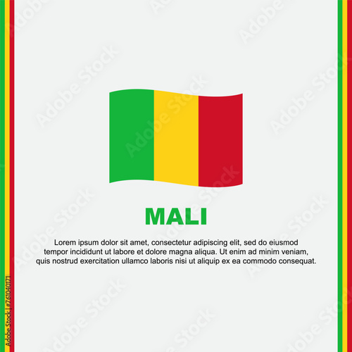 Mali Flag Background Design Template. Mali Independence Day Banner Social Media Post. Mali Cartoon