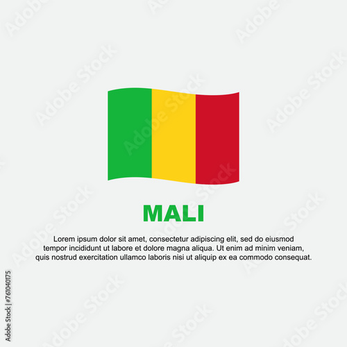 Mali Flag Background Design Template. Mali Independence Day Banner Social Media Post. Mali Background
