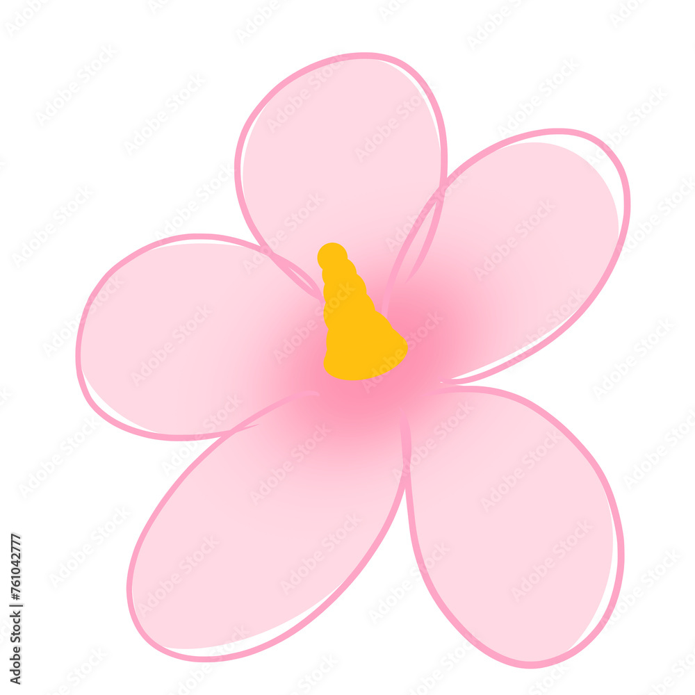 This is a hand-drawing illustration of Rose of Sharon. This is a hand-drawing illustration of Rose of Sharon.