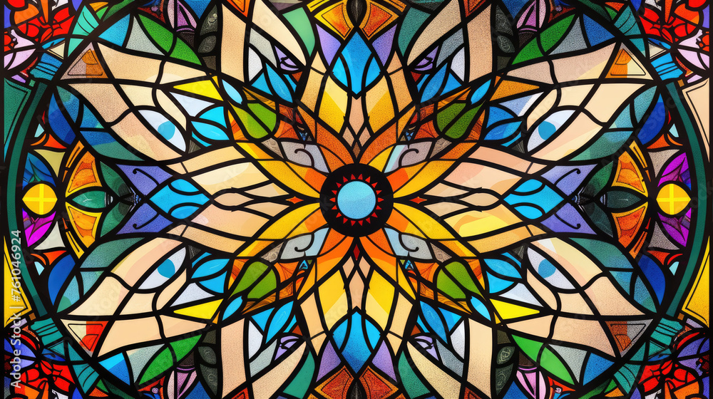 An intricate design inspired by stained glass windows
