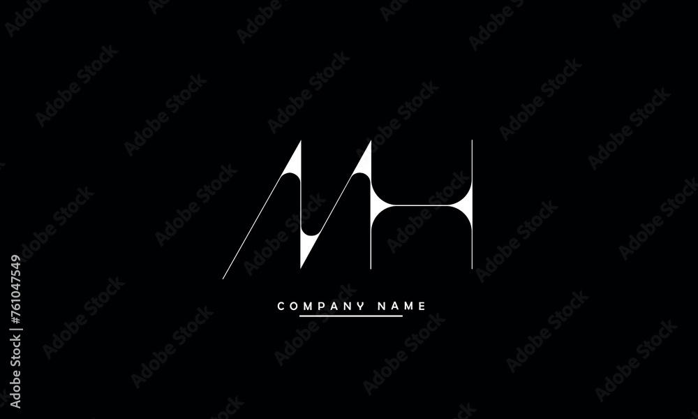 MH, HM, M, H Abstract Letters Logo Monogram MH, HM, M, H Abstract Letters Logo Monogram