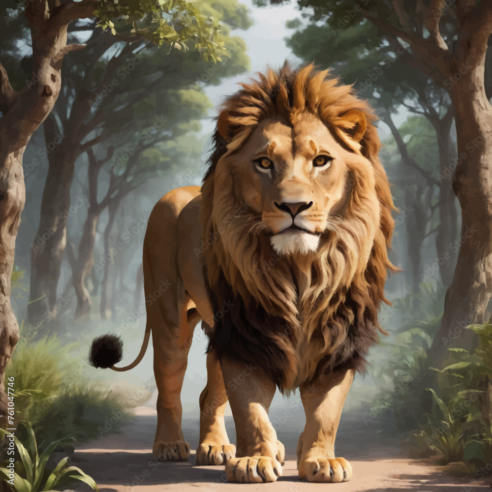 Obraz premium Animation King Lion