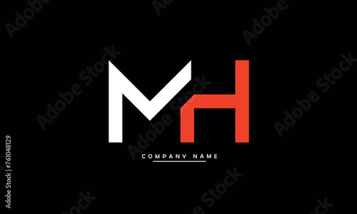 MH, HM, M, H Abstract Letters Logo Monogram