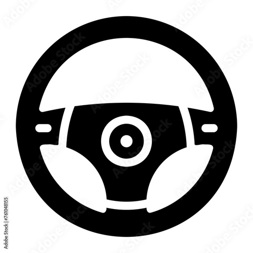 steering wheel Solid icon