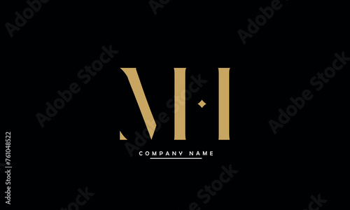 MH, HM, M, H Abstract Letters Logo Monogram