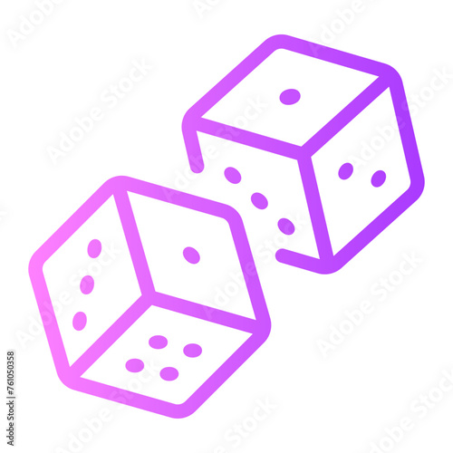 dices Line Gradient Icon