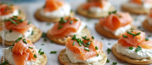 DIY smoked salmon hors d'oeuvres with cream and chives