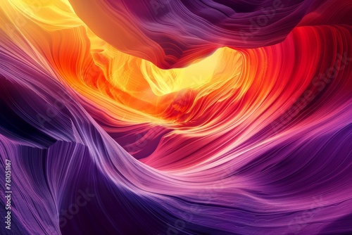Vibrant Antelope Canyon Waves in Sunlight Illustration. Generative AI. 