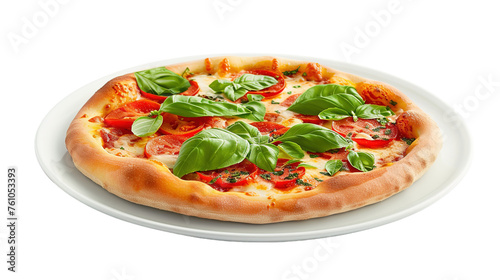 Neapolitan Pizza on a white background