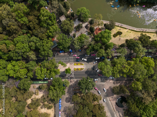 Drone footage of Chapultepec Forest and its surroundings. CDMX