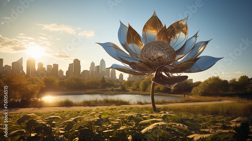 Buenos Aires' Metallic Bloom: Floralis Genérica's Sculptural Grandeur photo