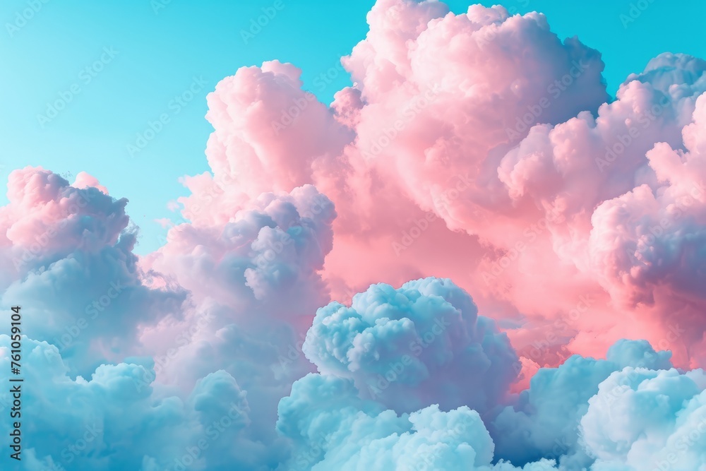 Dreamy Pink and Blue Cotton Candy Clouds