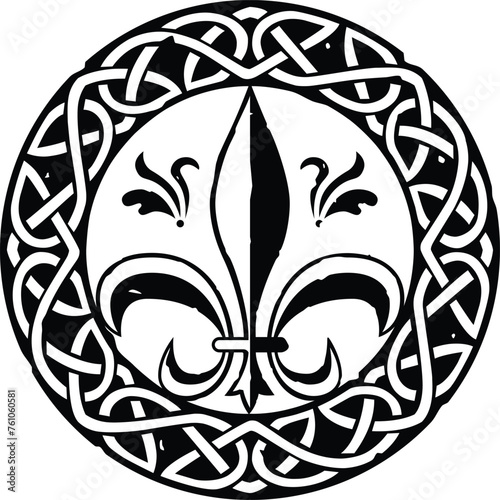 Celtic Circle or Ring with Fleur de Lis