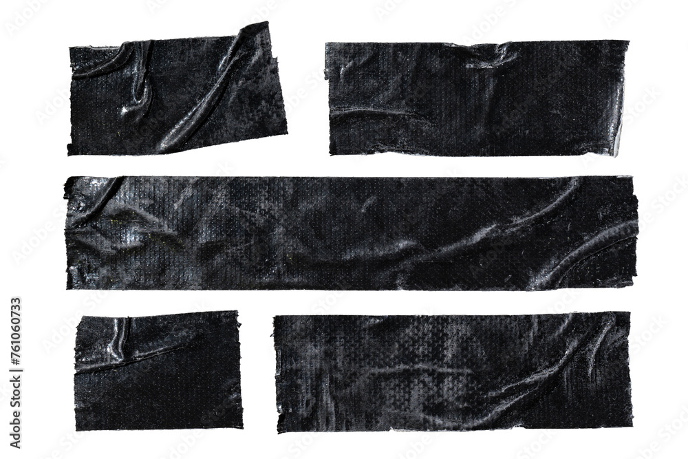 Behang Set of black cloth tapes
