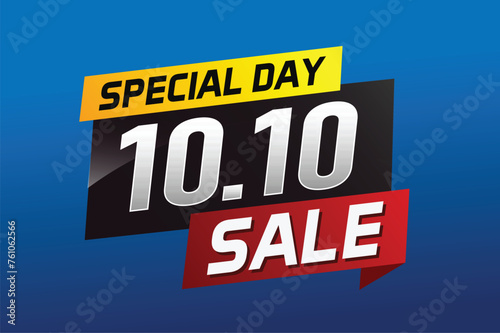 10.10 Special day sale word concept vector illustration with ribbon and 3d style for use landing page, template, ui, web, mobile app, poster, banner, flyer, background, gift card, coupon   © Haji