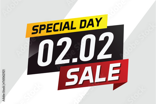 2.2 Special day sale word concept vector illustration with ribbon and 3d style for use landing page, template, ui, web, mobile app, poster, banner, flyer, background, gift card, coupon

