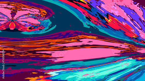 Colorful Fluid and Psychedelic Vertical Motion Graphic Video Animation Background for Summer Music 