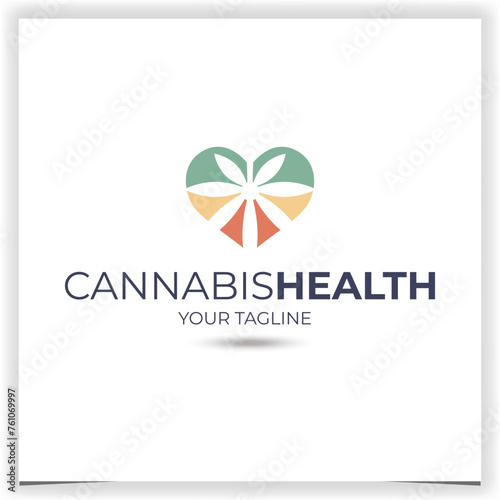 Vector medical cannabis logo design template