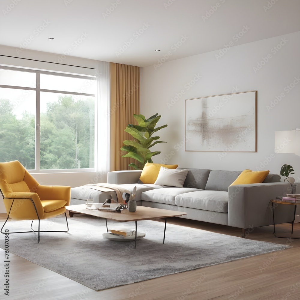 The minimalist living room features clean lines and an open space layout, creating a sense of tranquility and spaciousness.