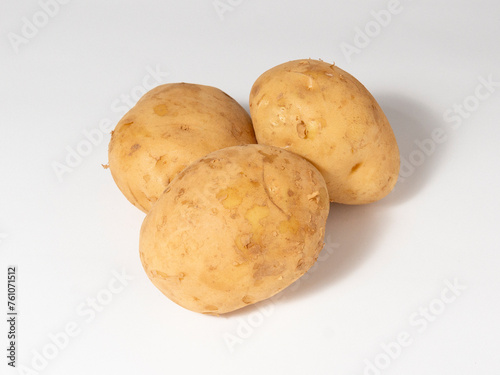 potatoes on white background
