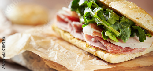 sandwich with ham and vegetables © mnimage