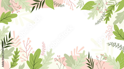 Abstract floral leave background Vector design border frame