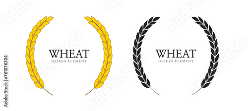 Laurel wreath. Set black and gold laurel foliate. olive greek wreath. winner wreath round circle badge. Emblem. Vector illustration