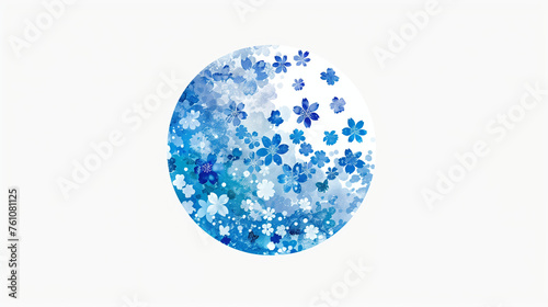 Blue Floral Circle