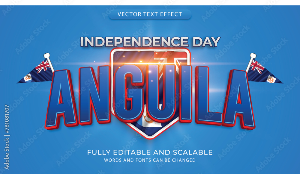 Naklejka premium Editable text effects with the theme of independence day of world countries