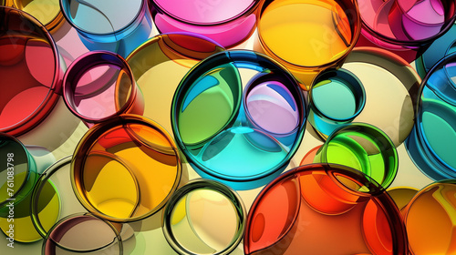 beautiful wallpaper with colorful glass circles abstract background multicolor circles 