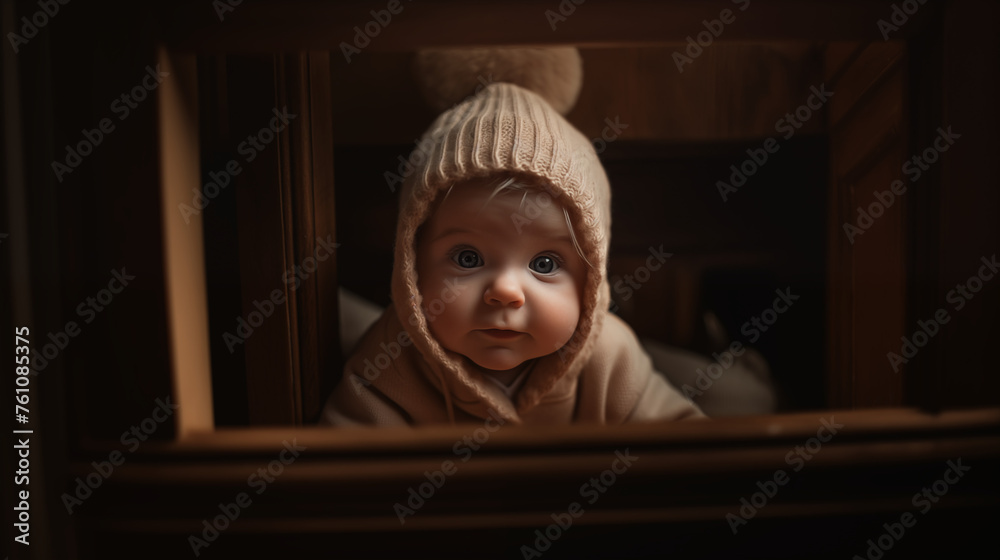 photo of a cute baby - obrazy, fototapety, plakaty 