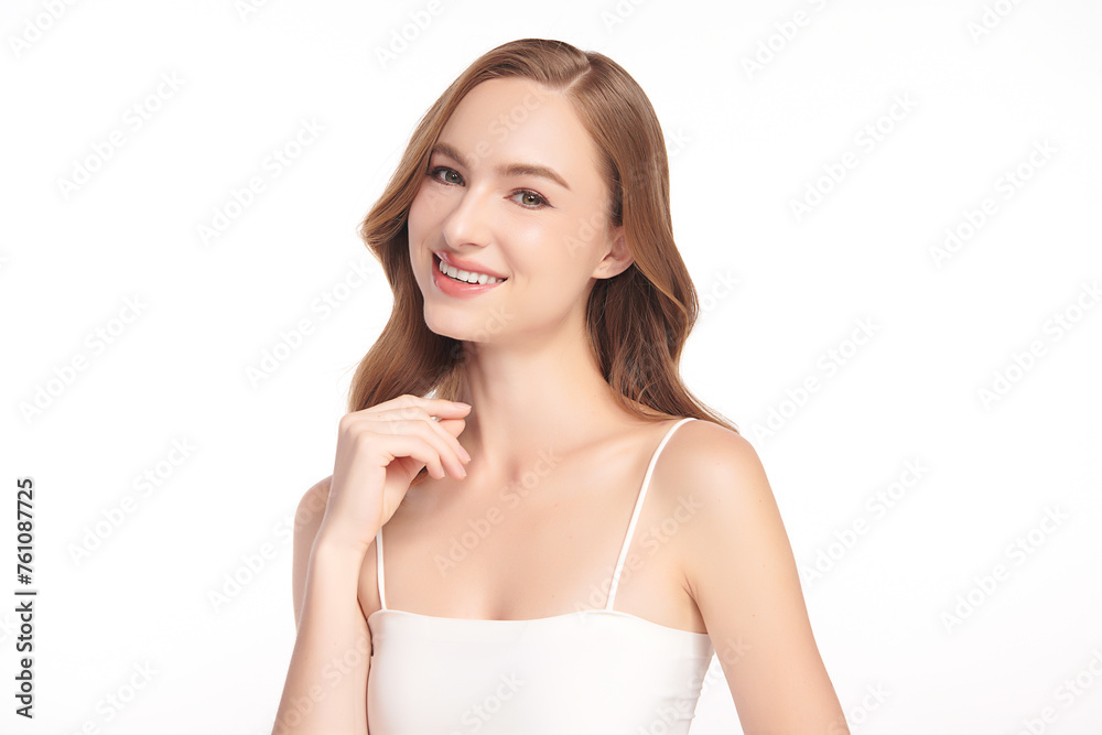 Beautiful young woman with clean fresh skin on white background, Face care, Facial treatment, Cosmetology, beauty and spa, women portrait. Beautiful young woman with clean fresh skin on white background, Face care, Facial treatment, Cosmetology, beauty and spa, women portrait.
