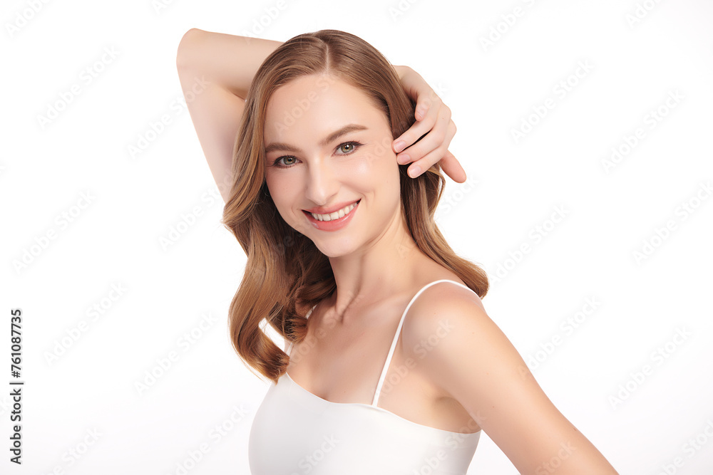 Beautiful young woman with clean fresh skin on white background, Face care, Facial treatment, Cosmetology, beauty and spa, women portrait. Beautiful young woman with clean fresh skin on white background, Face care, Facial treatment, Cosmetology, beauty and spa, women portrait.