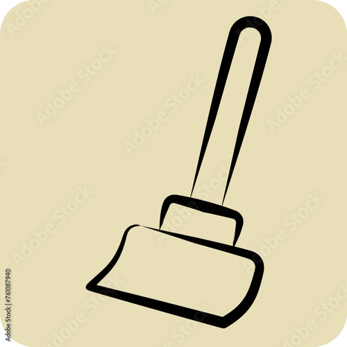 Icon Broom. related to Cleaning symbol. hand drawn style. simple design editable. simple illustration photo