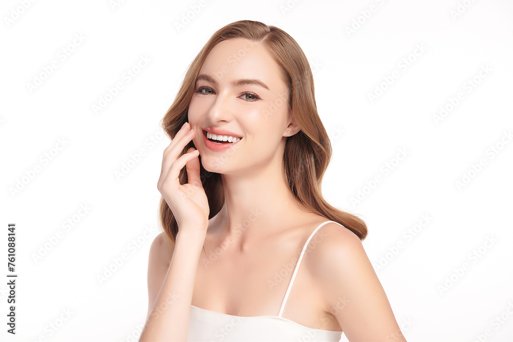 Beautiful young woman with clean fresh skin on white background, Face care, Facial treatment, Cosmetology, beauty and spa, women portrait. Beautiful young woman with clean fresh skin on white background, Face care, Facial treatment, Cosmetology, beauty and spa, women portrait.