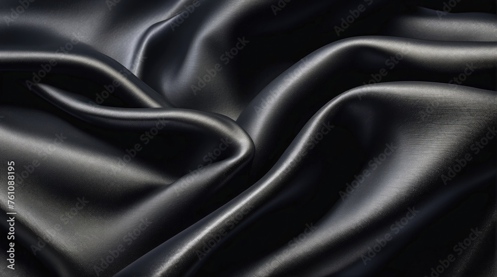 Fototapeta premium Close up detailed photo of fabric, showcasing the texture and pattern of a black or dark fabric. ideal for background or fashion design graphic resource. Generative AI