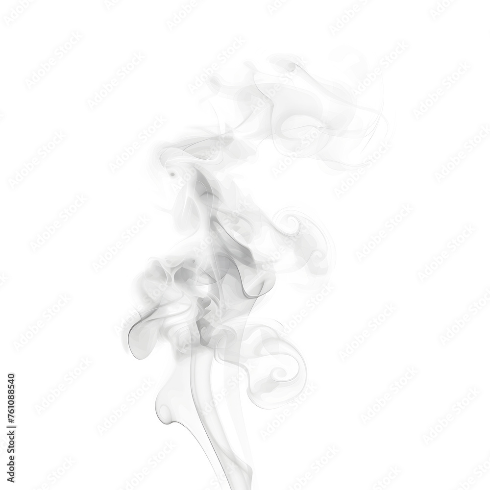 Realistic smoke or steam set isolated on white and transparent background