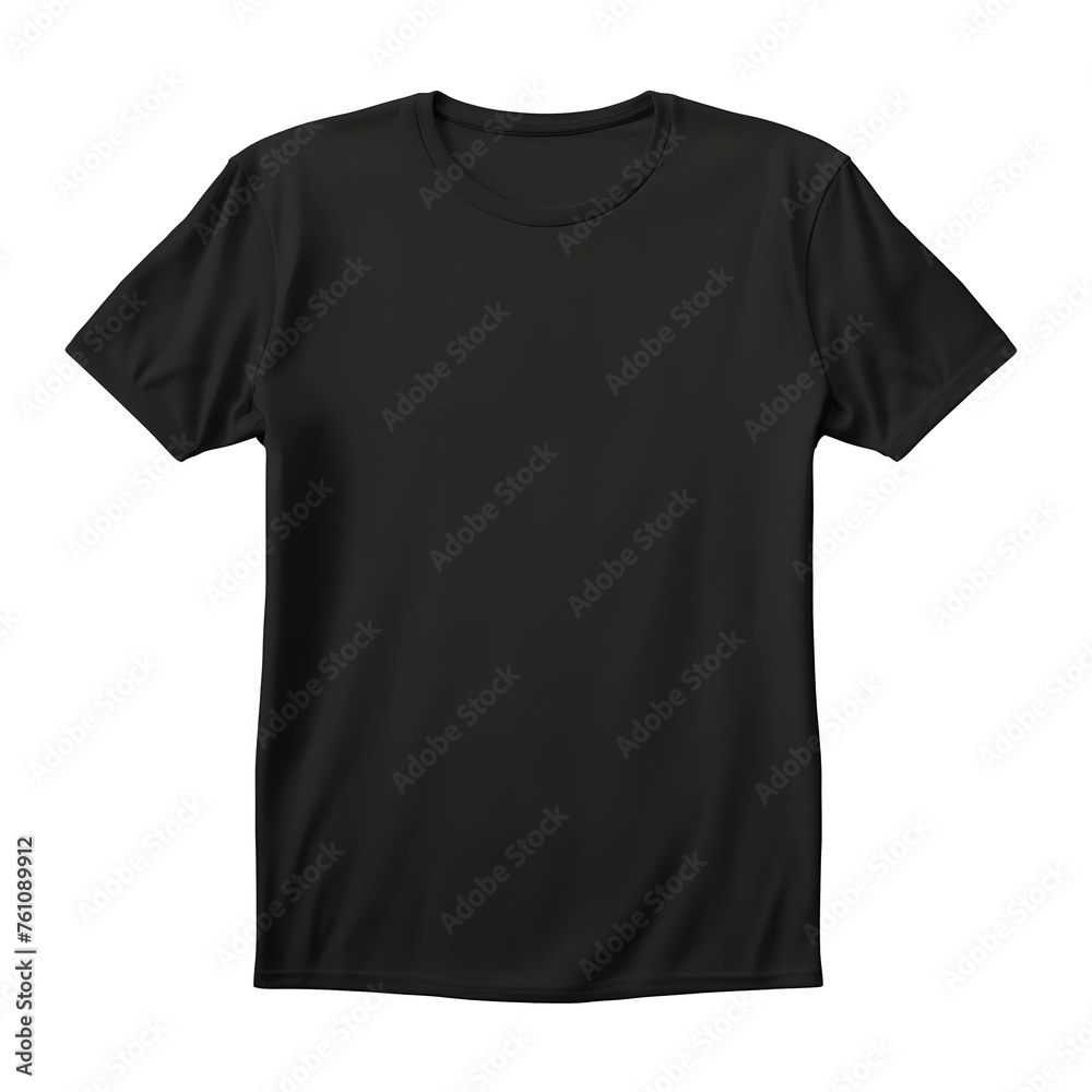 Solid Basic black T-Shirt Man unbranded on white and transparent background Solid Basic black T-Shirt Man unbranded on white and transparent background