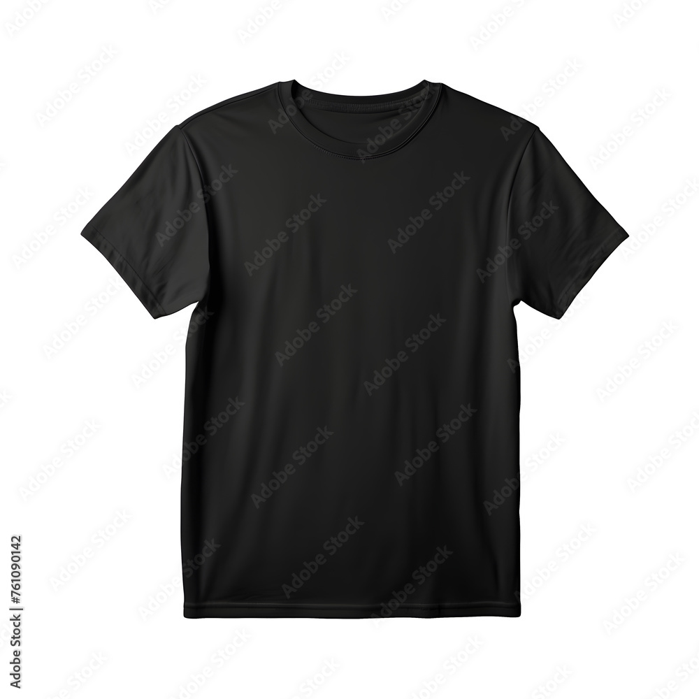 Solid Basic black T-Shirt Man unbranded on white and transparent background Solid Basic black T-Shirt Man unbranded on white and transparent background