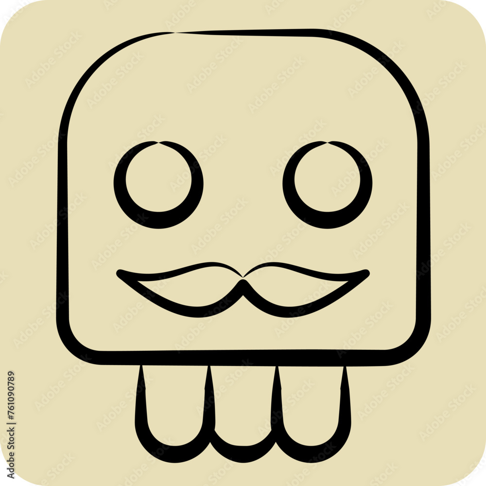Icon Skull. related to Magic symbol. hand drawn style. simple design editable. simple illustration Icon Skull. related to Magic symbol. hand drawn style. simple design editable. simple illustration