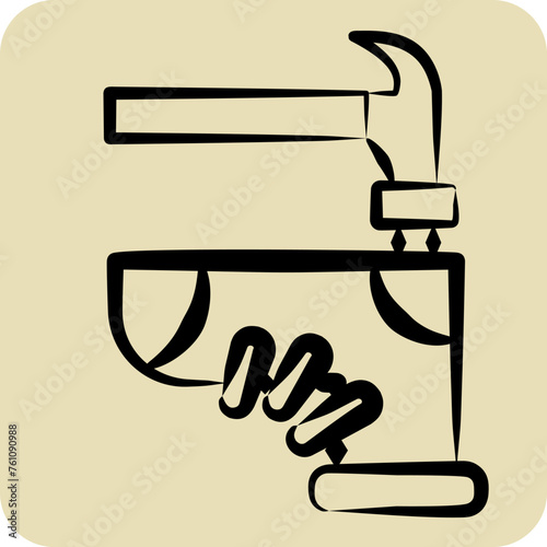 Icon Assembly. related to Shoemaker symbol. hand drawn style. simple design editable. simple illustration