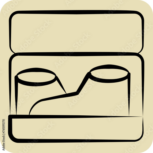 Icon Shoebox. related to Shoemaker symbol. hand drawn style. simple design editable. simple illustration